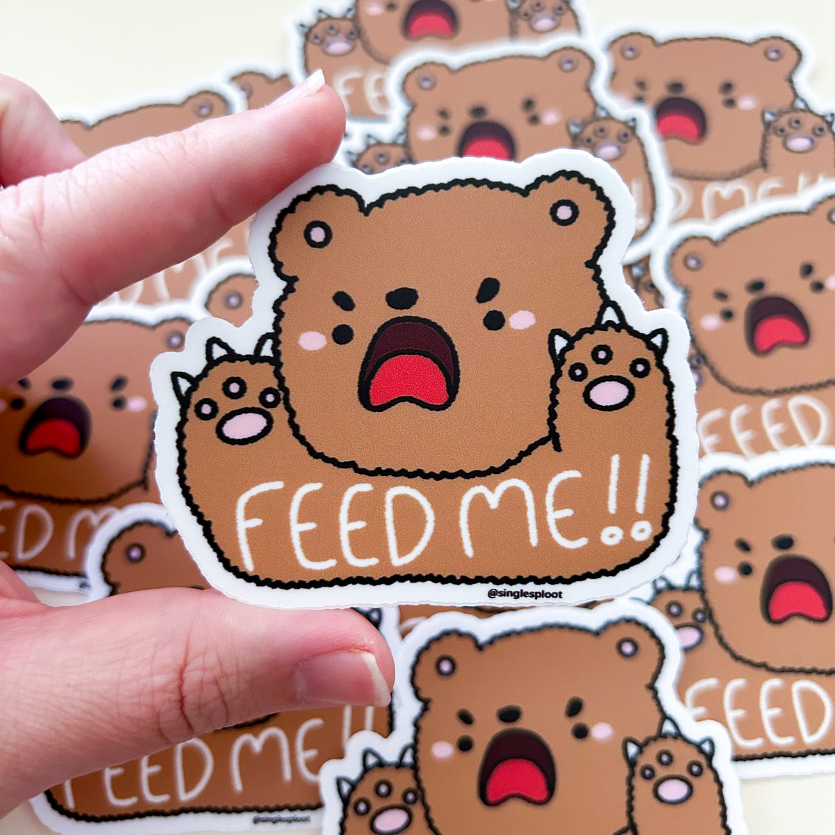 FEED ME! Bear Sticker