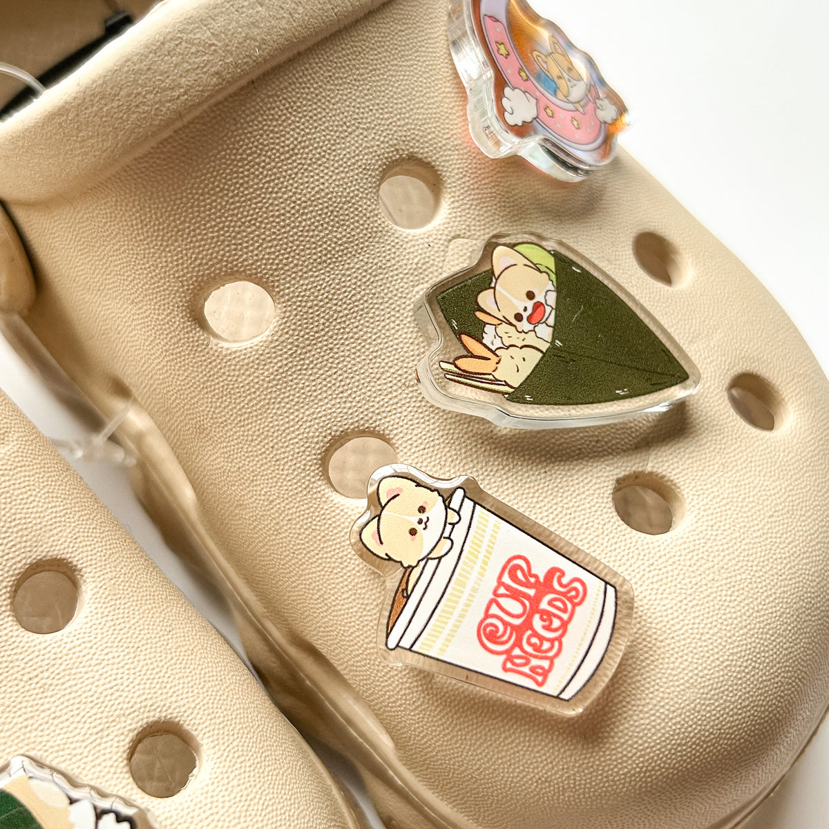 Peace Sign Corgi Shoe Charm