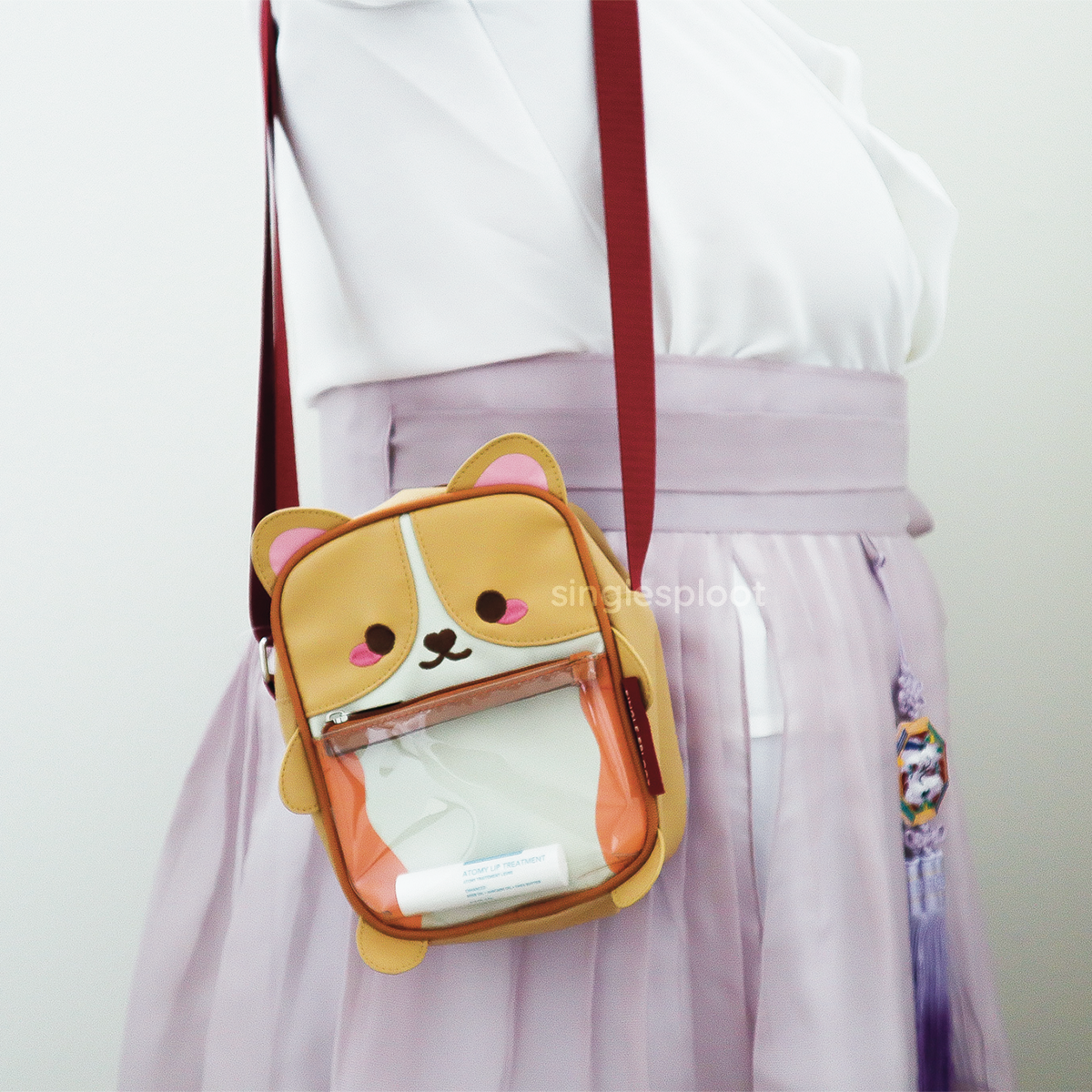 LiuenMgg Floral Dachshund Crossbody Bag - Small Ethnic Print Messenger Bag, Adjustable Strap, Zipper Pockets