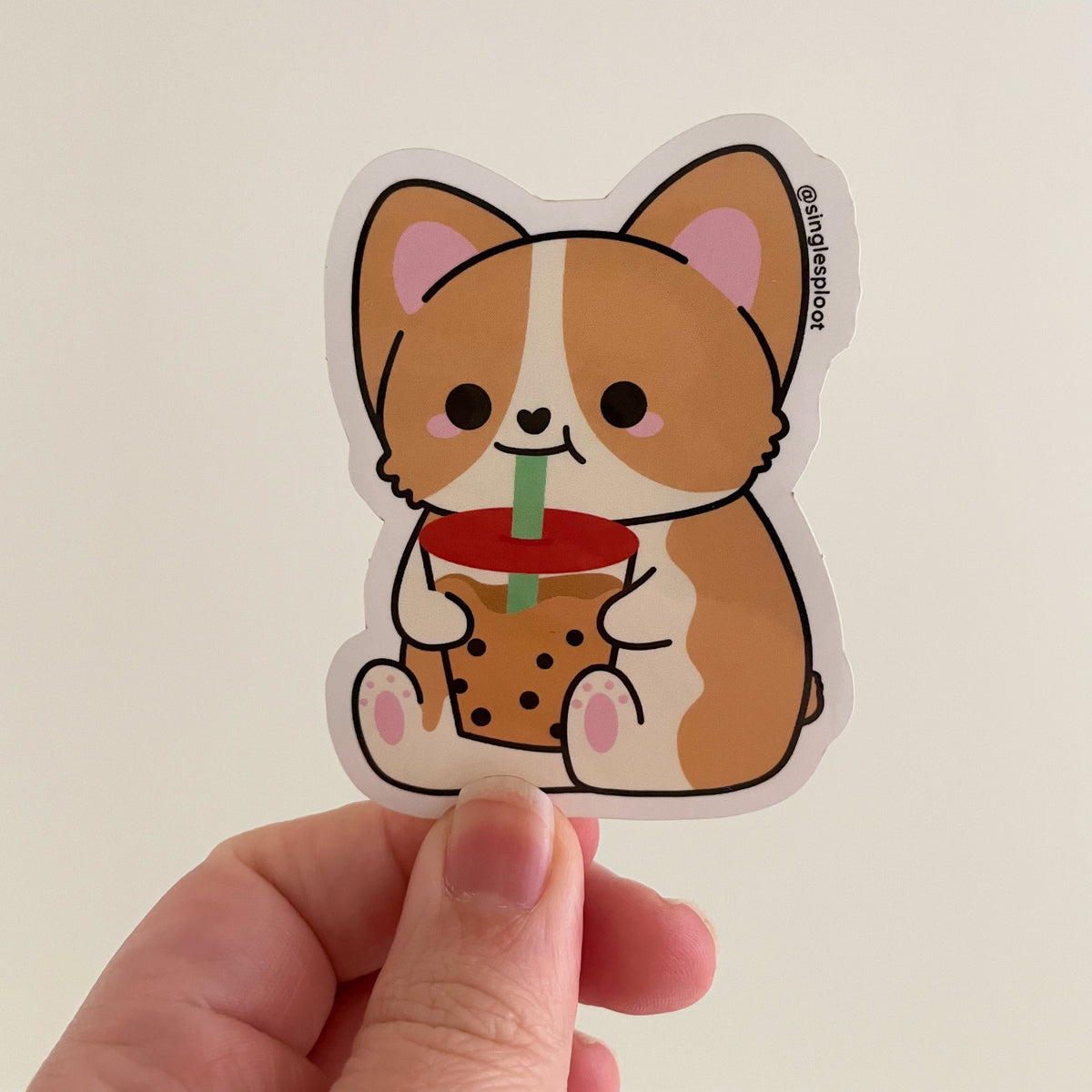 Chonky Boba Corgi Sticker