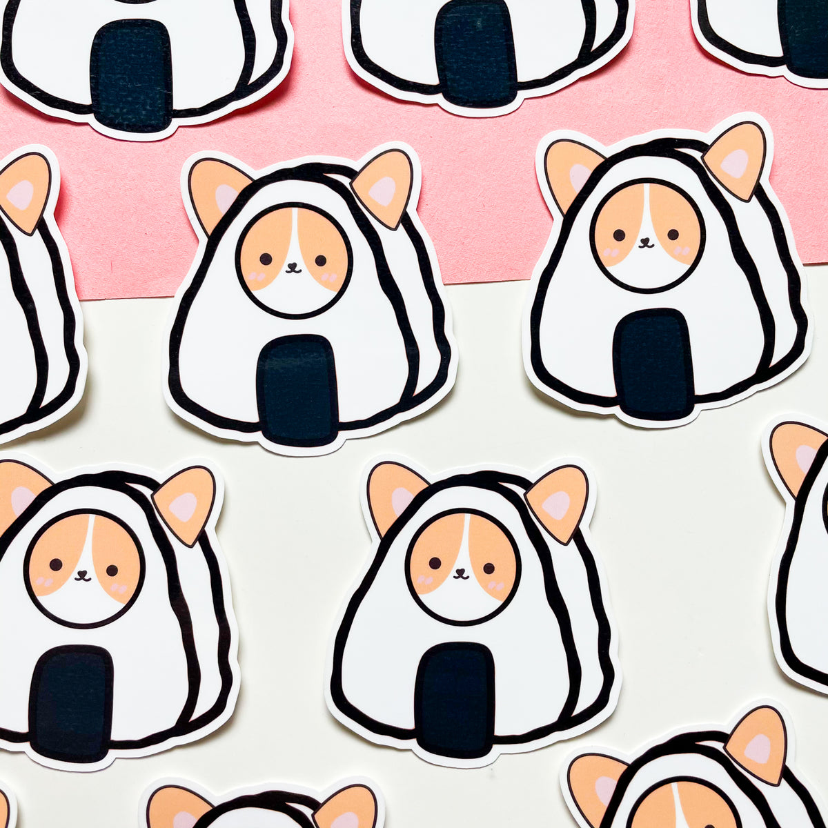 Triangle Onigiri Corgi Sticker