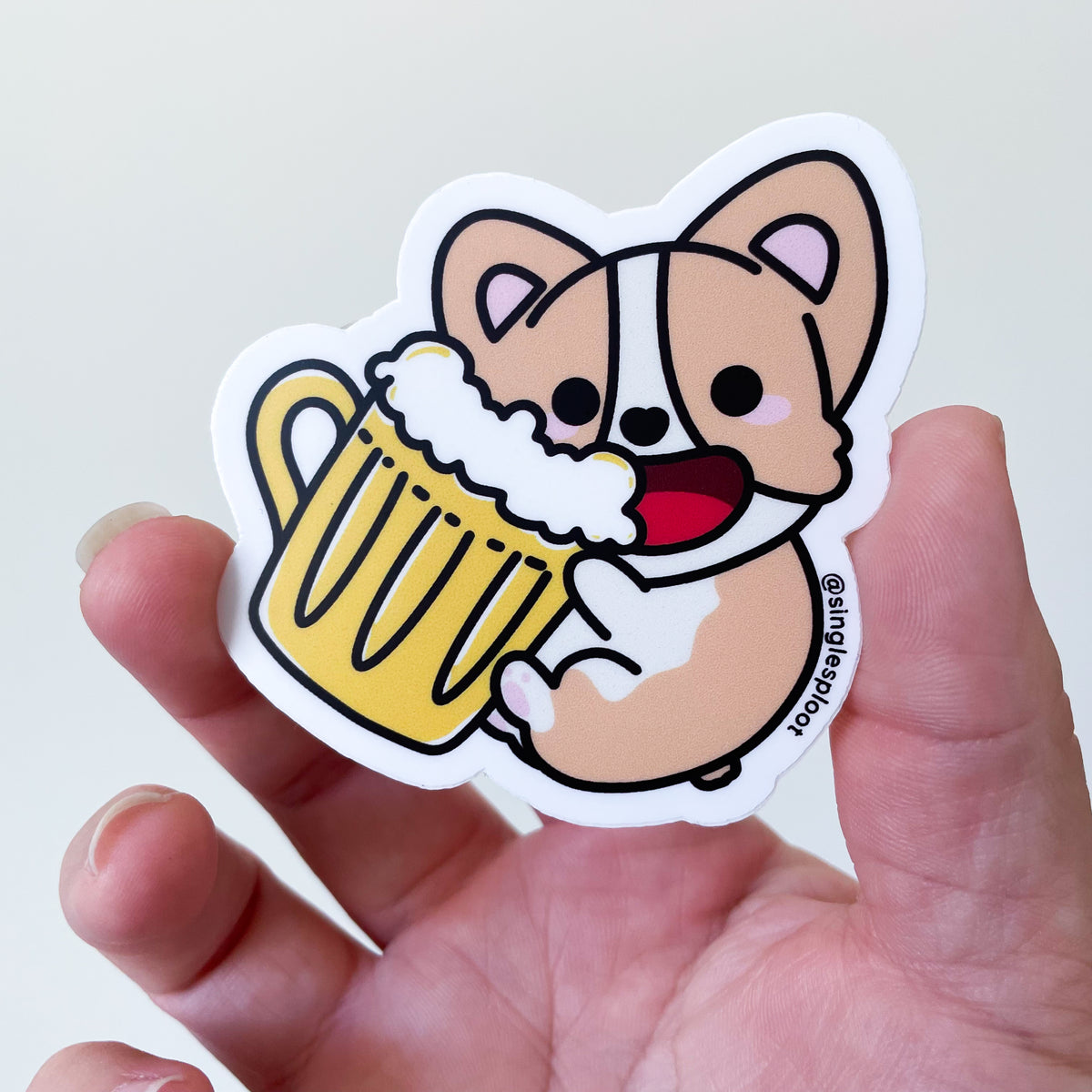 Beer Corgi Sticker