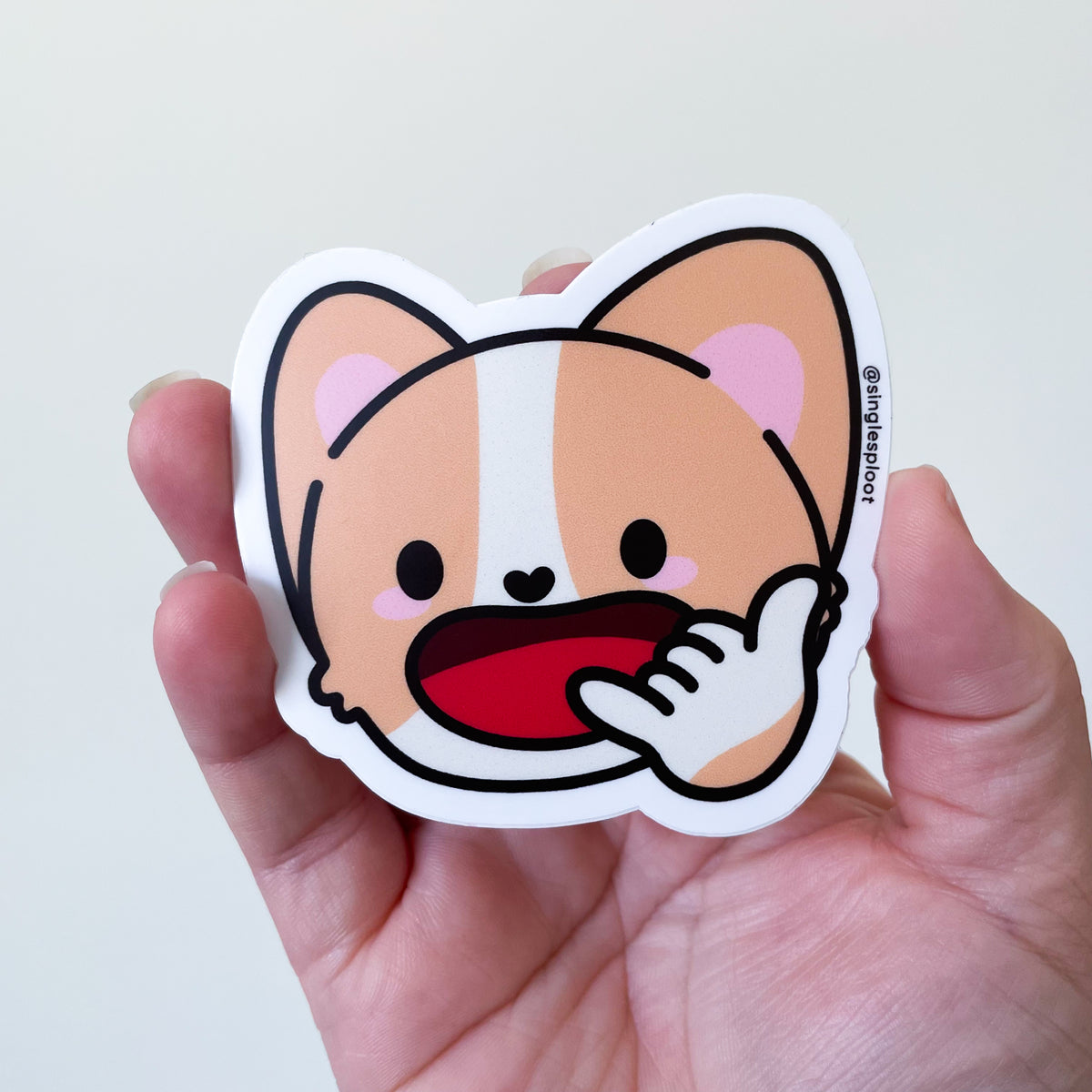 Shaka Corgi Sticker