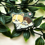 Just Two Furiends Corgi Acrylic Pin