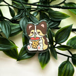 Tri-Corgi Boba Acrylic Pin