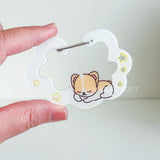 Sleepy Cloud Corgi Acrylic Carabiner