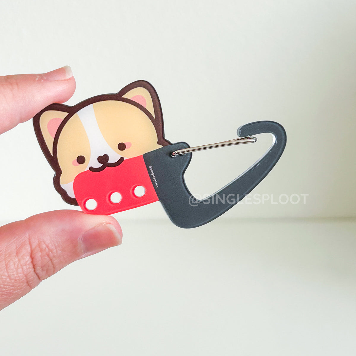Knife Corgi Acrylic Carabiner