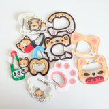 Sleepy Cloud Corgi Acrylic Carabiner