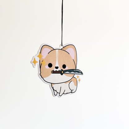 Cool Mint Tri Corgi Flower Bouquet Air Freshener