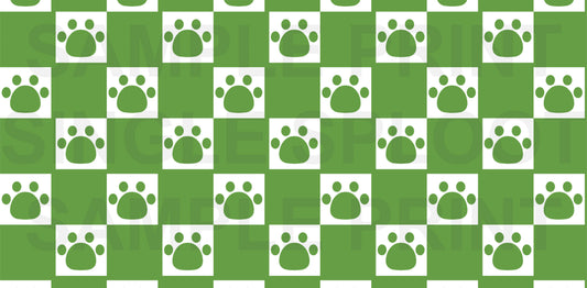 Green Checkered Paw Handmade Glass Tumblers