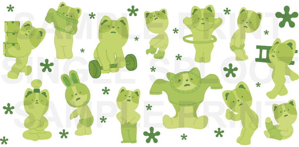 Corgski Little Green Guys Handmade Glass Tumblers
