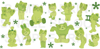 Corgski Little Green Guys Handmade Glass Tumblers