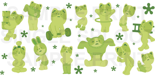 Corgski Little Green Guys Handmade Glass Tumblers