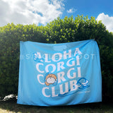 Aloha Corgi Corgi Club Beach Blanket (Large Size)