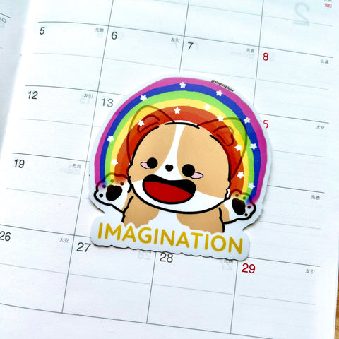 Imagination Corgi Sticker