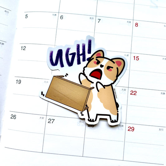 UGH! Table Flip Corgi Sticker
