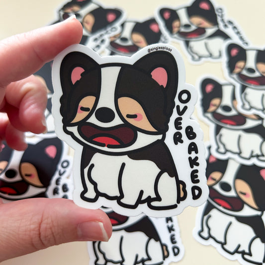 Over Baked Tri Corgi Sticker
