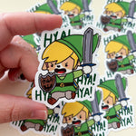 Green Hat Hero Corgi Sticker