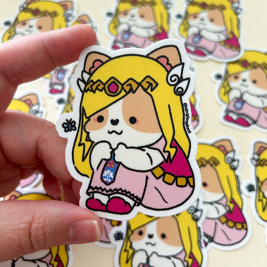 Princess Zelda Corgi Sticker