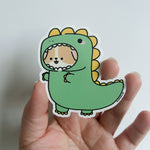 Dinosaur Corgi Sticker