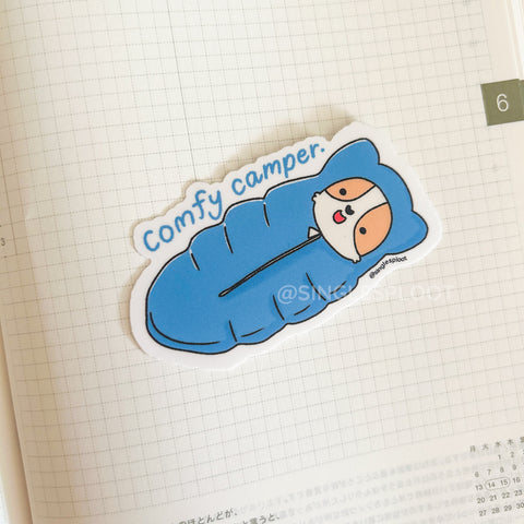 Comfy Camper Sleeping Bag Corgi Sticker