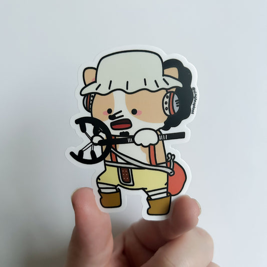 Sniper King Corgi Sticker