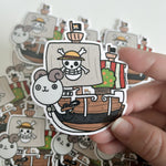 Happy Lamb Pirate Ship Corgi Sticker