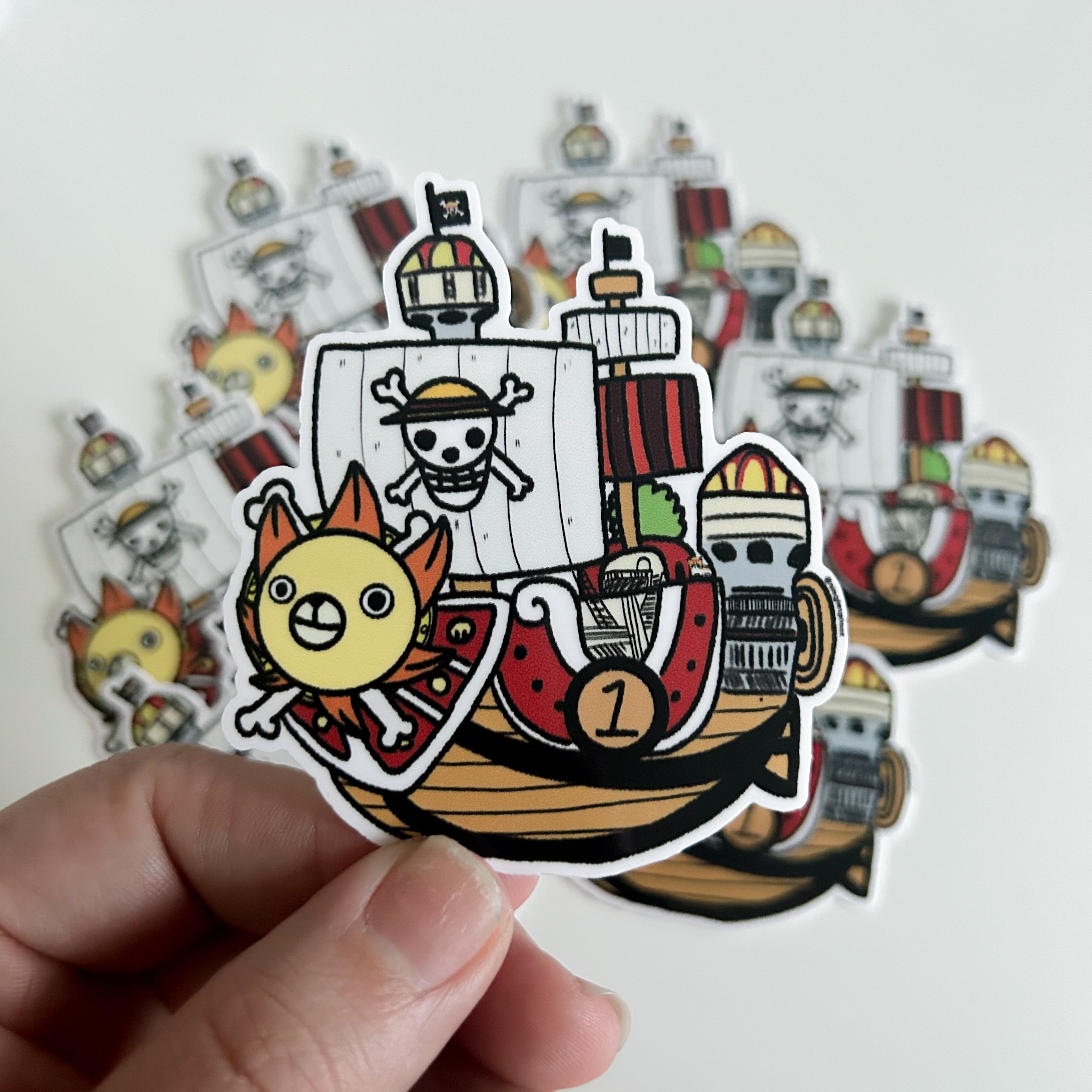 Smiling Lion Pirate Ship Corgi Sticker – Single Sploot