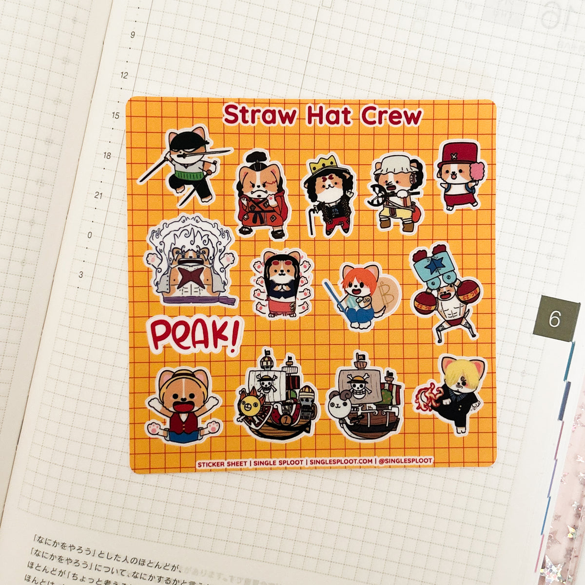 Straw Hat Crew Corgi Sticker Sheet