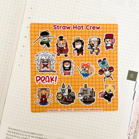 Straw Hat Crew Corgi Sticker Sheet