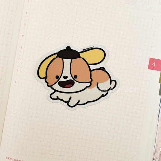 Pompom Corgi-rin Corgi Sticker