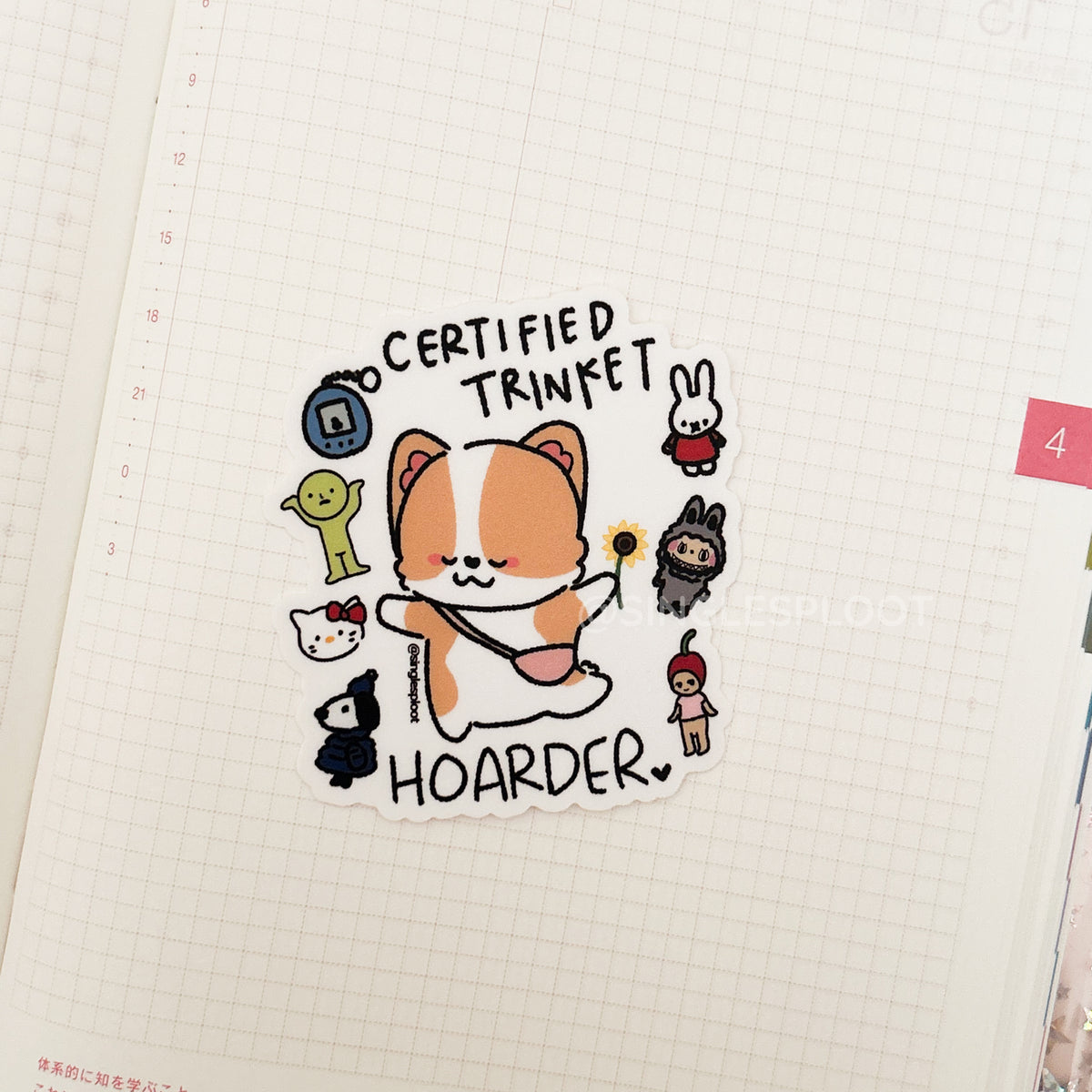 Certified Trinket Hoarder Corgi Sticker