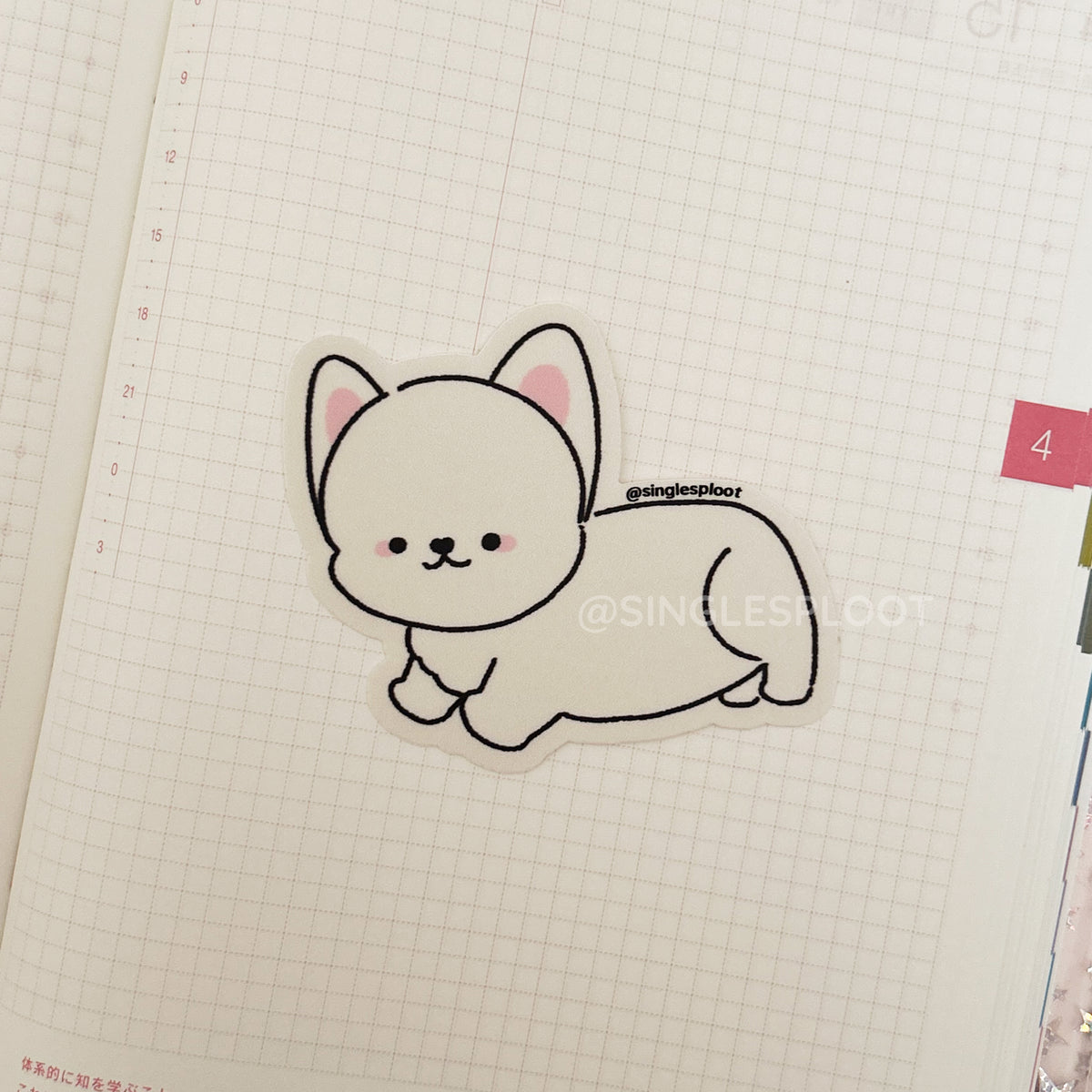 White Corgi Sticker