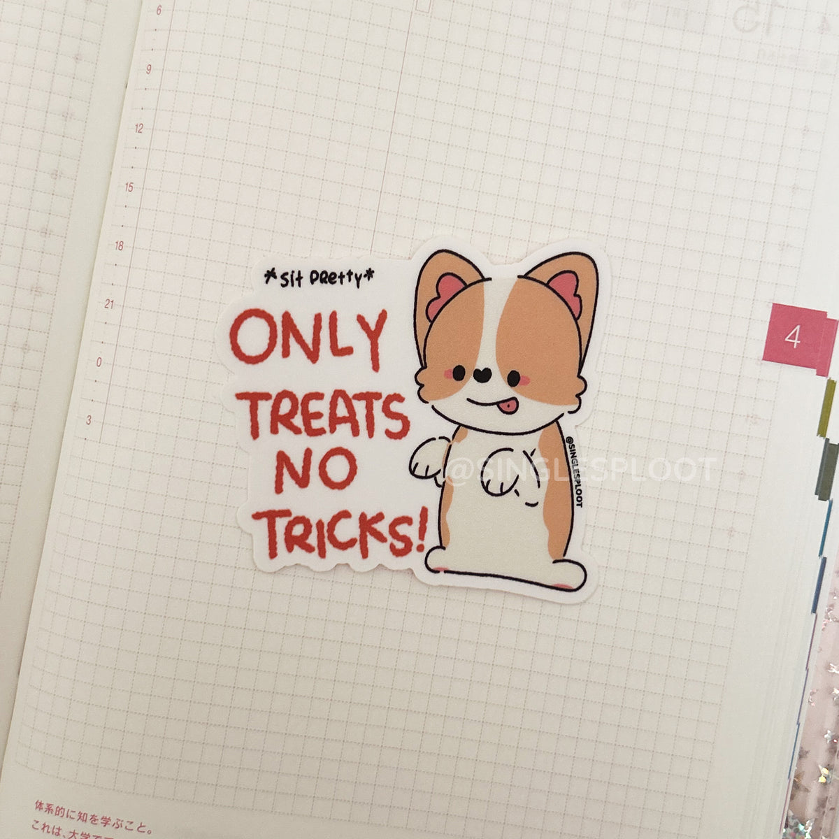 Only Treats No Tricks! Corgi Sticker