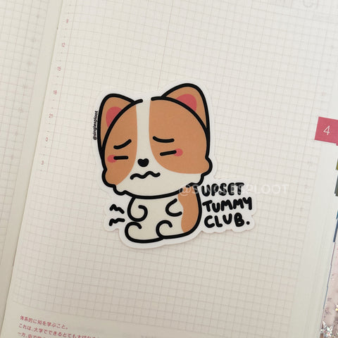 Upset Tummy Club Corgi Sticker