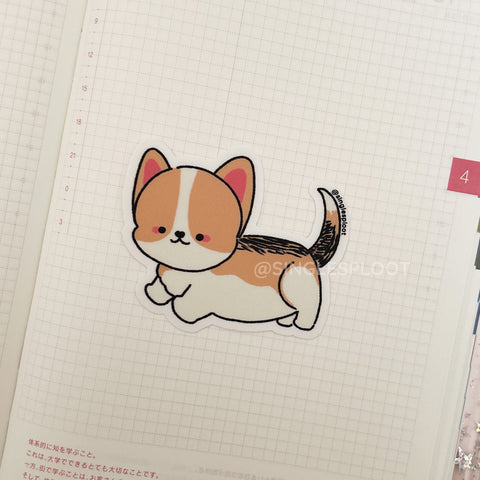 Sable with Tail Corgi Sticker