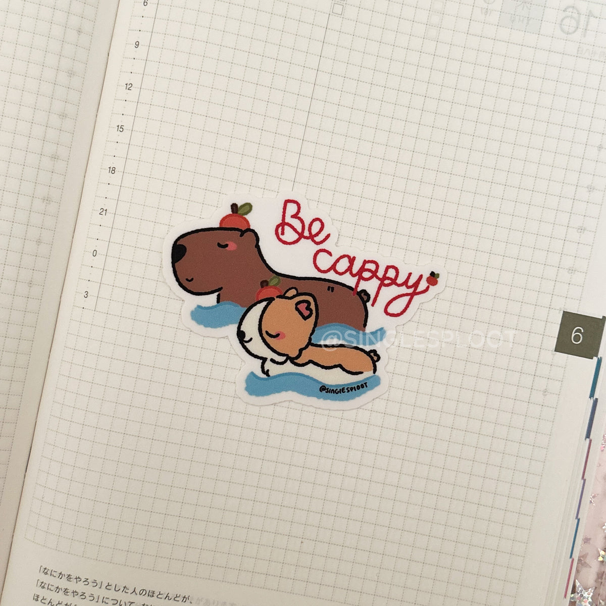 Be Cappy Capybara and Corgi Sticker