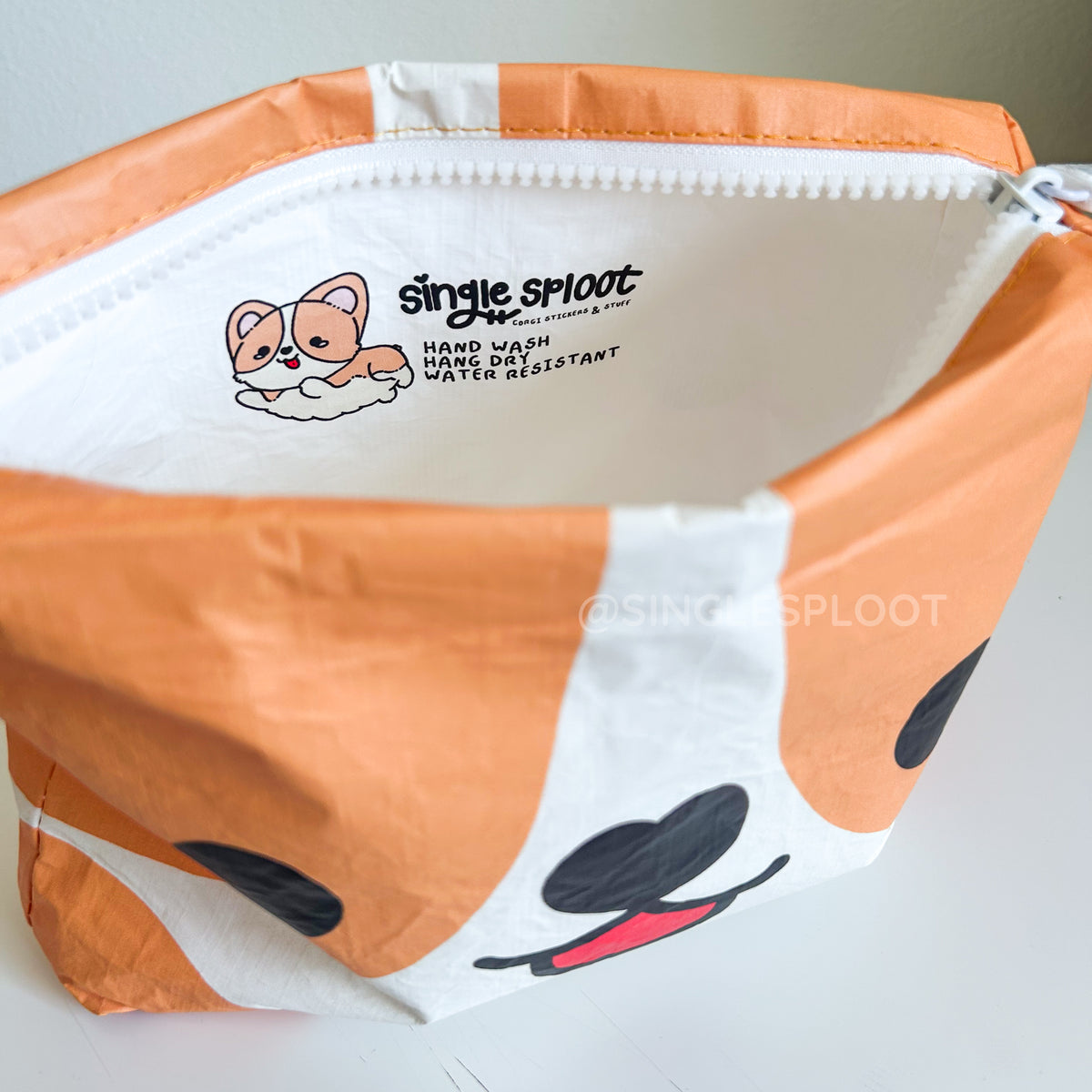 Corgi Face Water Resistant Pouch