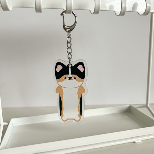 Clear Tri Corgi Acrylic Keychain