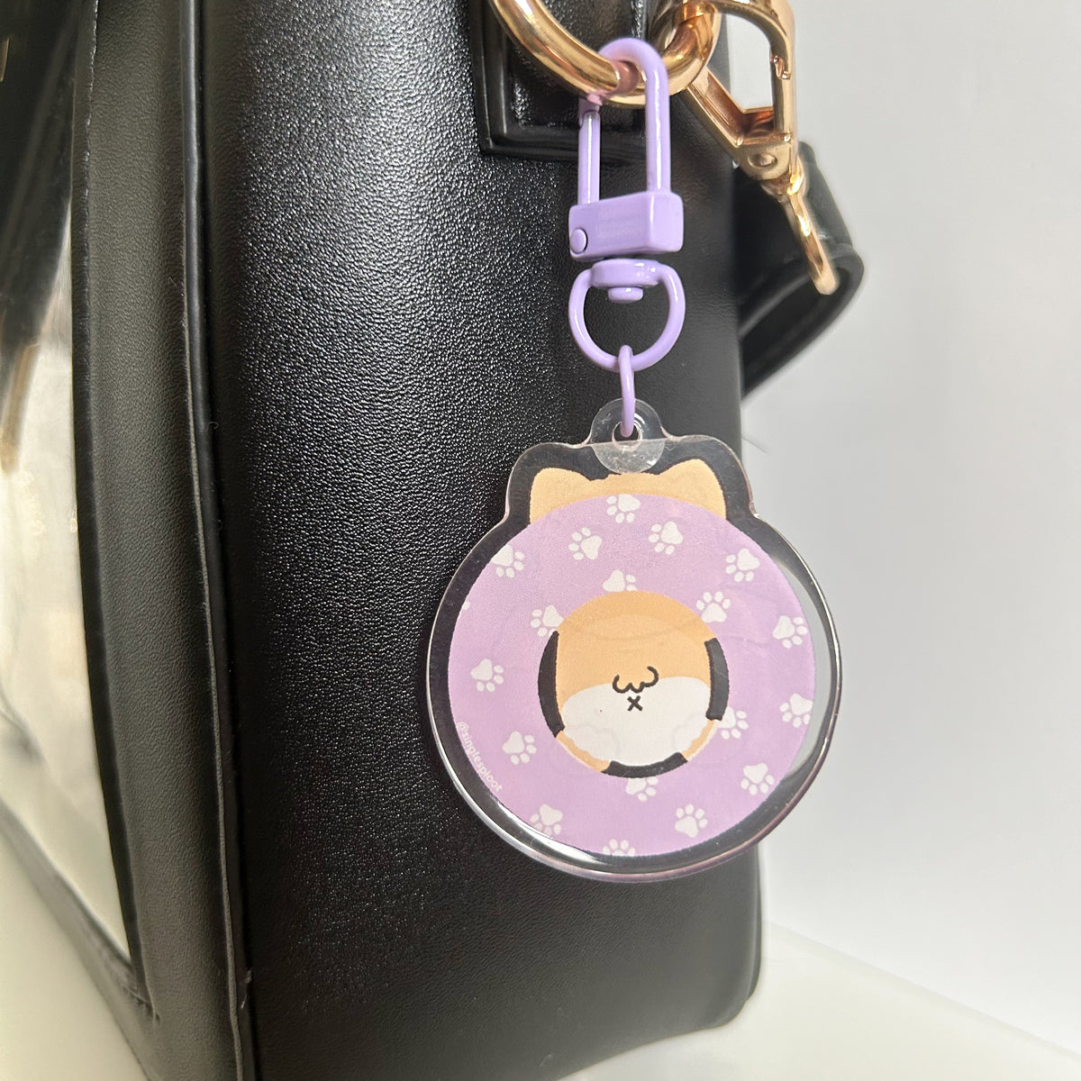 Summer Corgi Inner Tube Acrylic Keychain