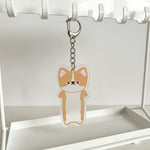 Clear Red Corgi Acrylic Keychain