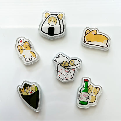 Uwu Heart Message Corgi Acrylic Magnet