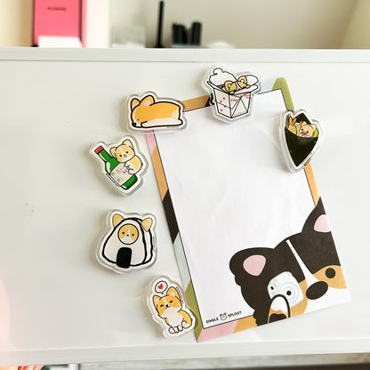 Uwu Heart Message Corgi Acrylic Magnet