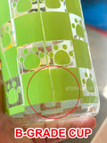 Green Checkered Paw Handmade Glass Tumblers