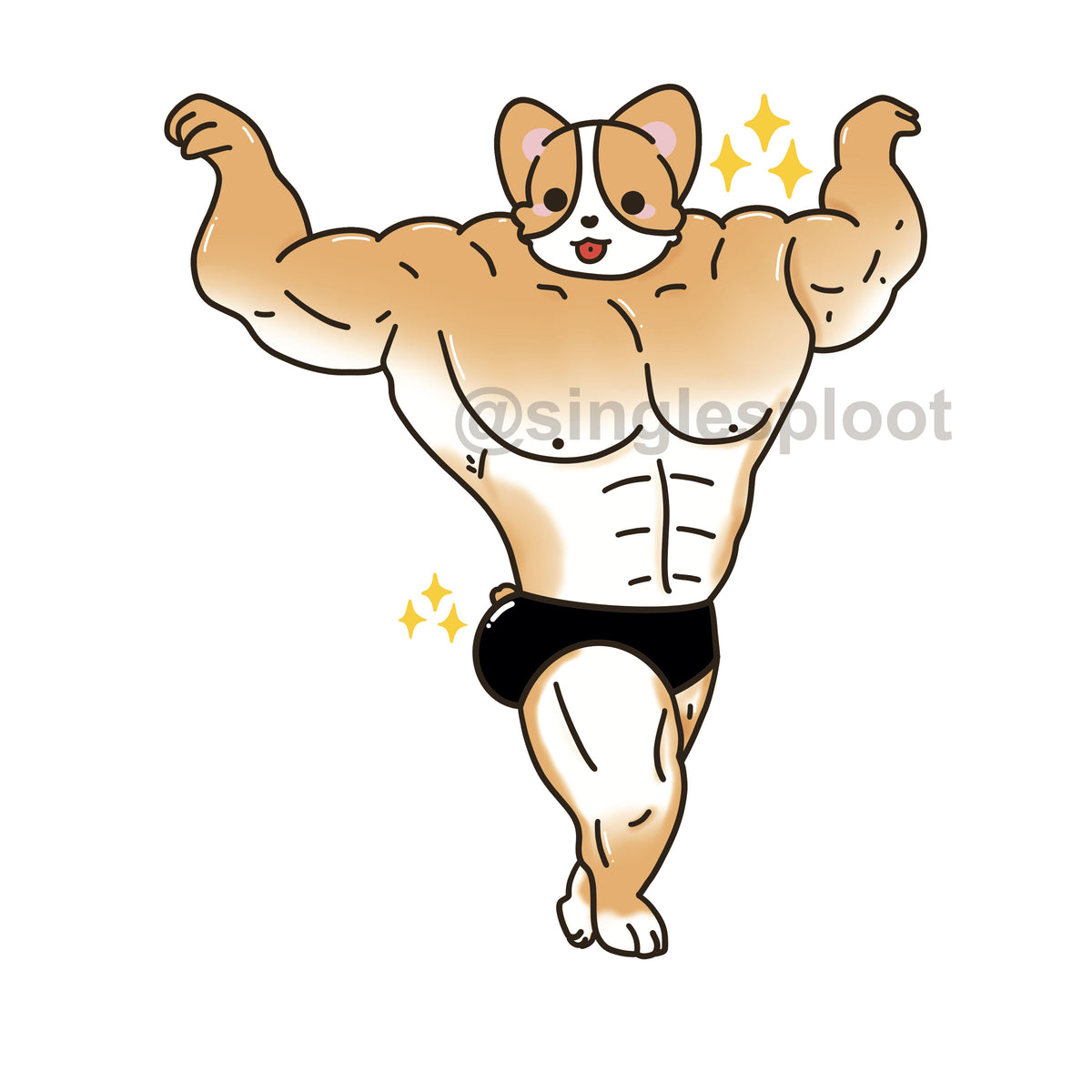 Buff Red Corgi Shoe Charm