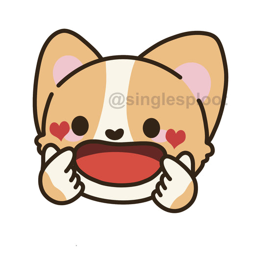 Finger Heart Corgi Shoe Charm