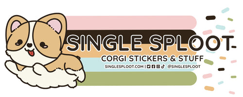 Single Sploot Corgi Stickers, Stationery, Apparel, Lifestyle Goods