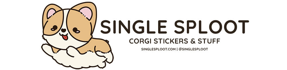 Single Sploot Corgi Stickers & Stuff
