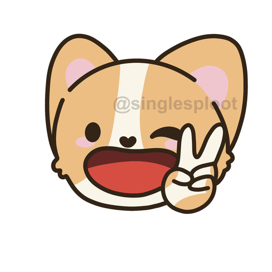 Peace Sign Corgi Shoe Charm