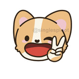 Peace Sign Corgi Shoe Charm